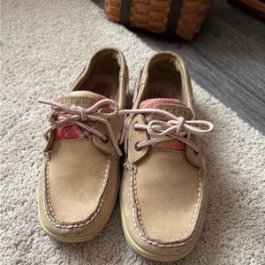 Sperry Original Boat Shoes 8.5 Tan Plaid